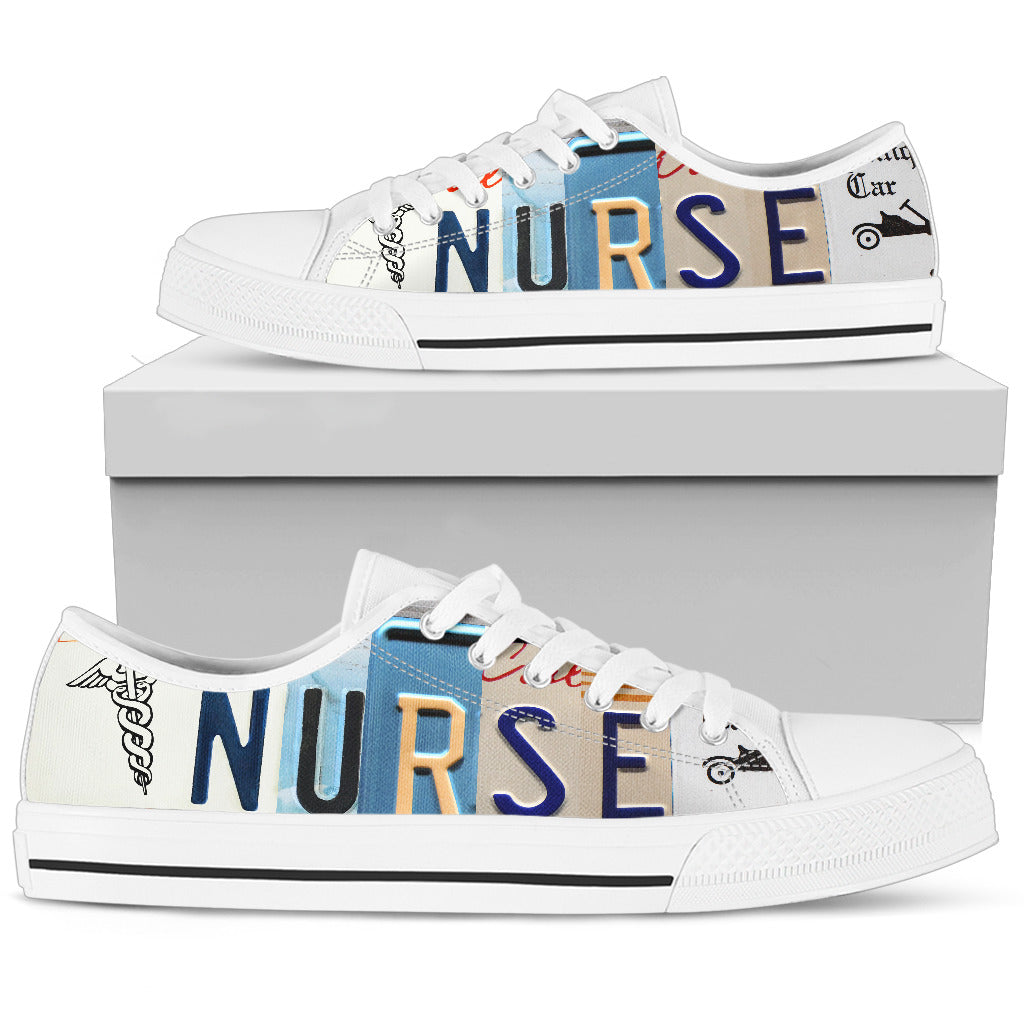 Nurse License Plates Low Top Sneakers
