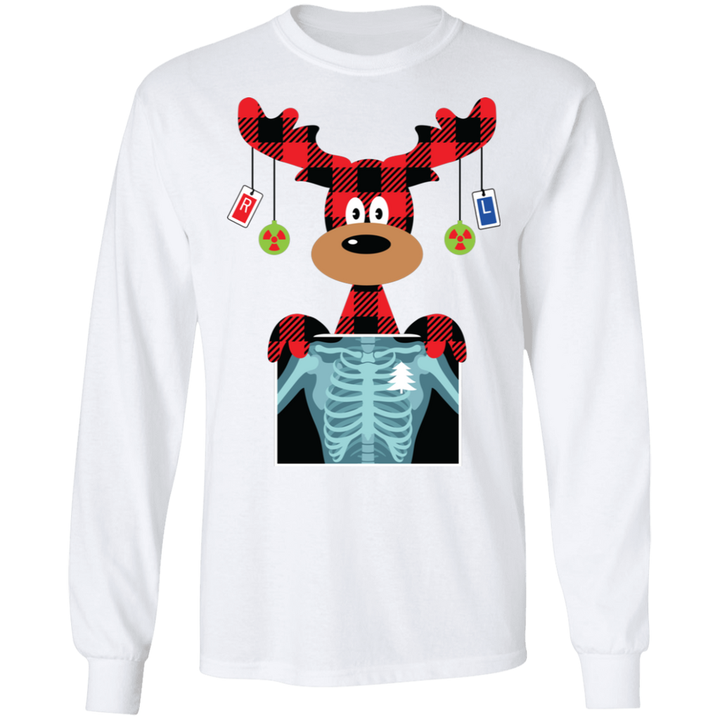 Radiology Reindeer Christmas Long Sleeve Ultra Cotton T-Shirt