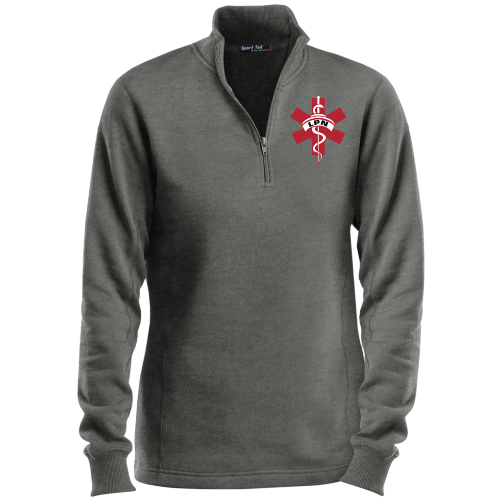 LPN Nurse Red Cross Ladies' 1/4 Zip Sweatshirt