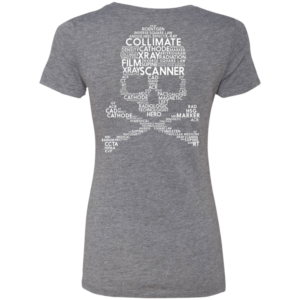 Radiology Terms Skull Ladies' Triblend T-Shirt (Back Only)