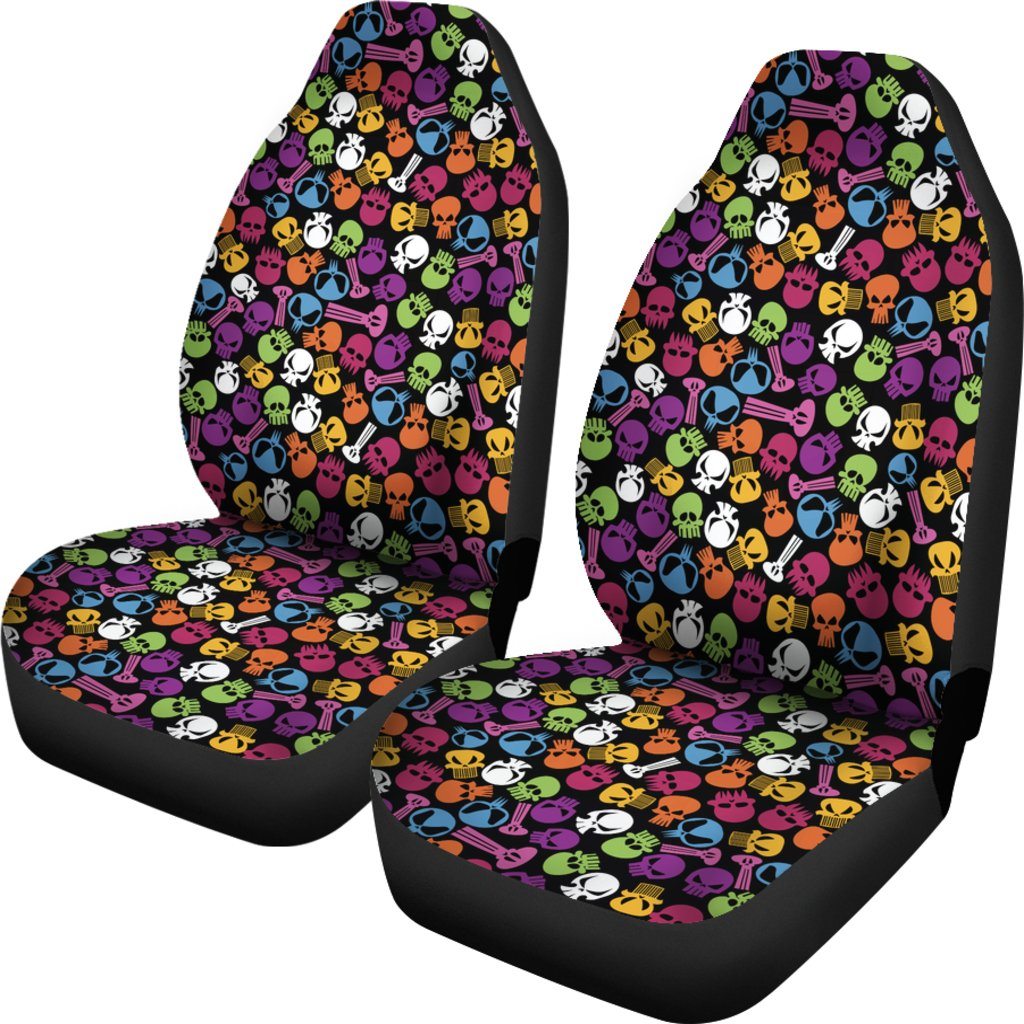 Colorful Tiny Skulls Car Seat Covers Set