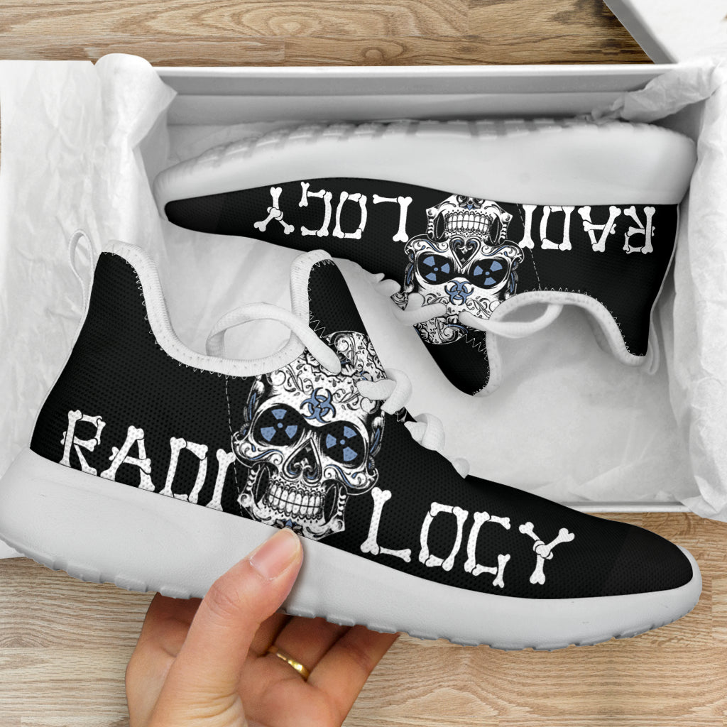 Radiology Blue Skull Mesh Knit Sneakers