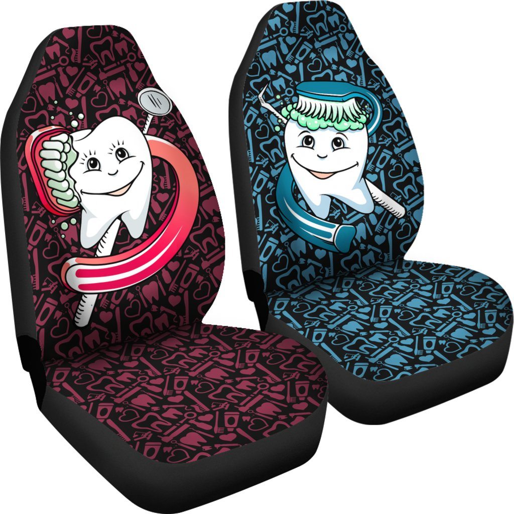 Male & Female Tooth Car Seat Covers Set