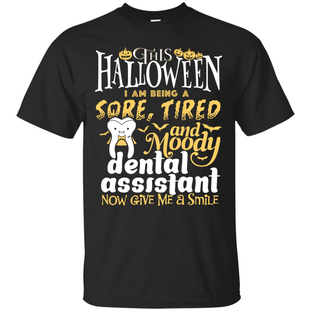 T-Shirts - Tired Dental Assistant Halloween Unisex Tee