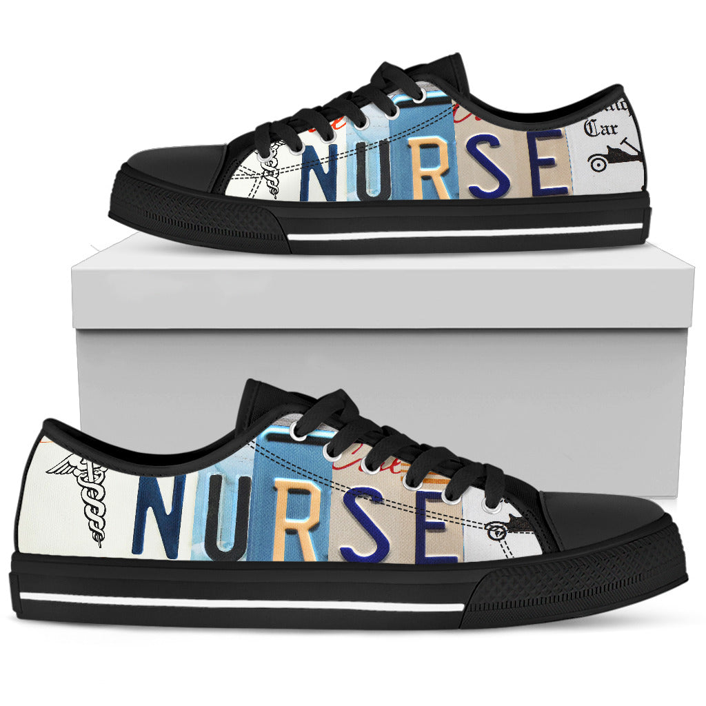 Nurse License Plates Low Top Sneakers