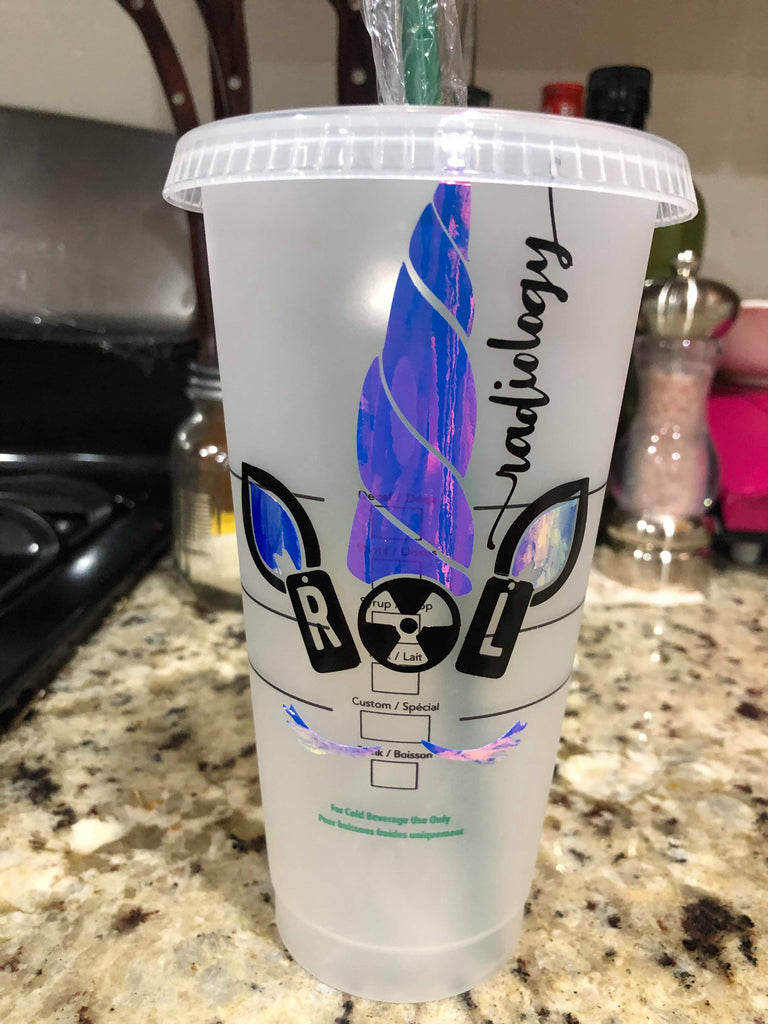 Customized Radiology Unicorn Starbucks Reusable Venti Cup