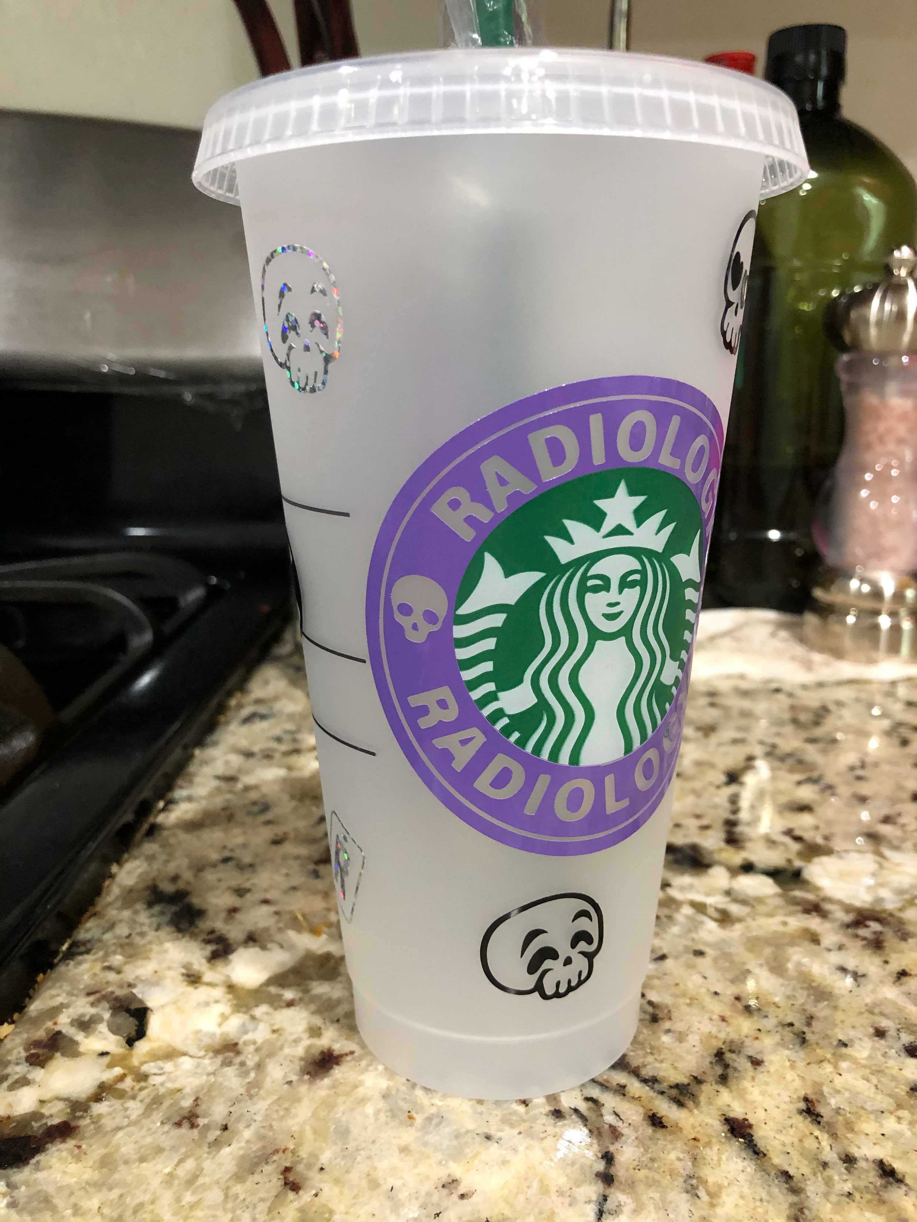 Customized Decal Stickers for Radiology Starbucks Reusable Venti Cup