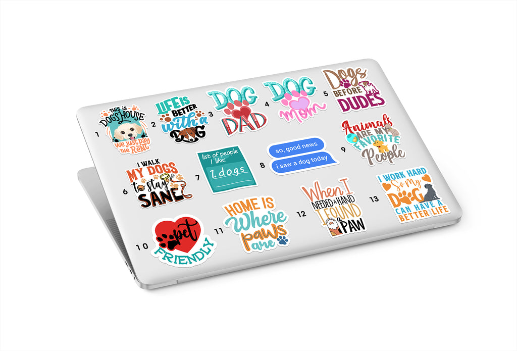 Waterproof Dog Lovers Stickers - Pack of 3 Stickers (Choose 3 Stickers)