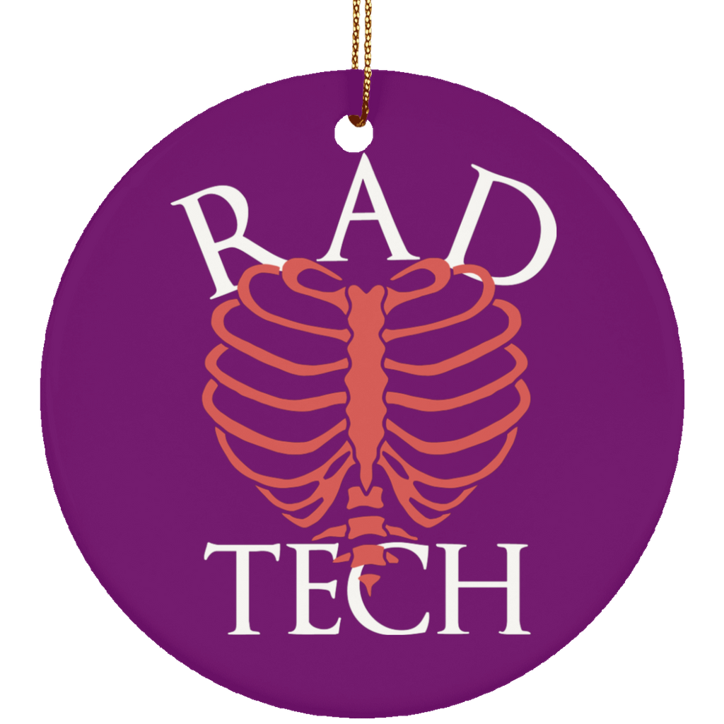 Rad Tech Rib Ceramic Circle Ornament