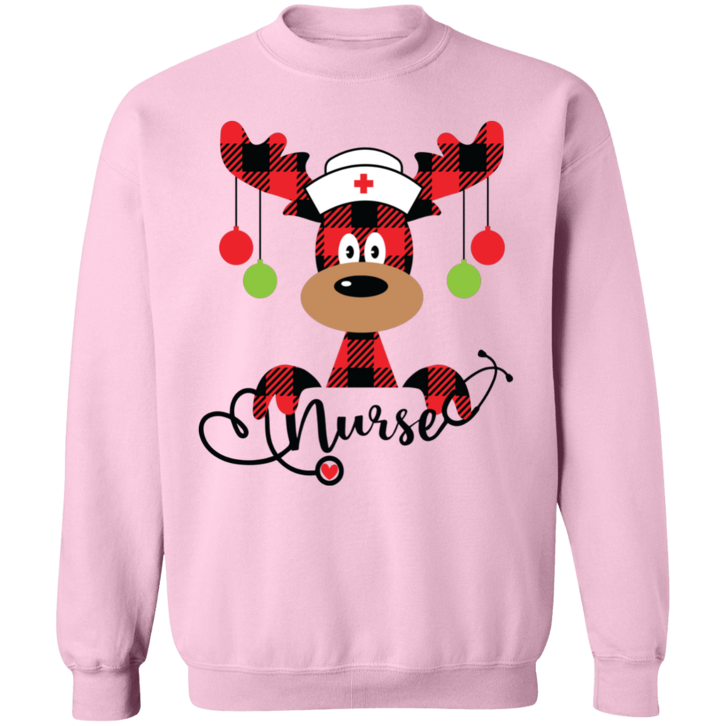 Nurse Reindeer Christmas Crewneck Pullover Sweatshirt