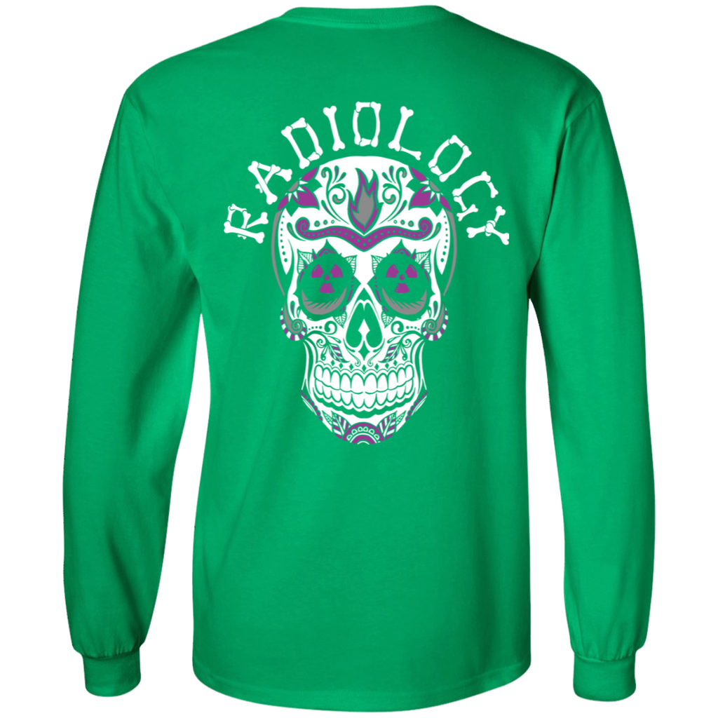 Radiology Purple Skull (Backside Only) Long Sleeve T-Shirt