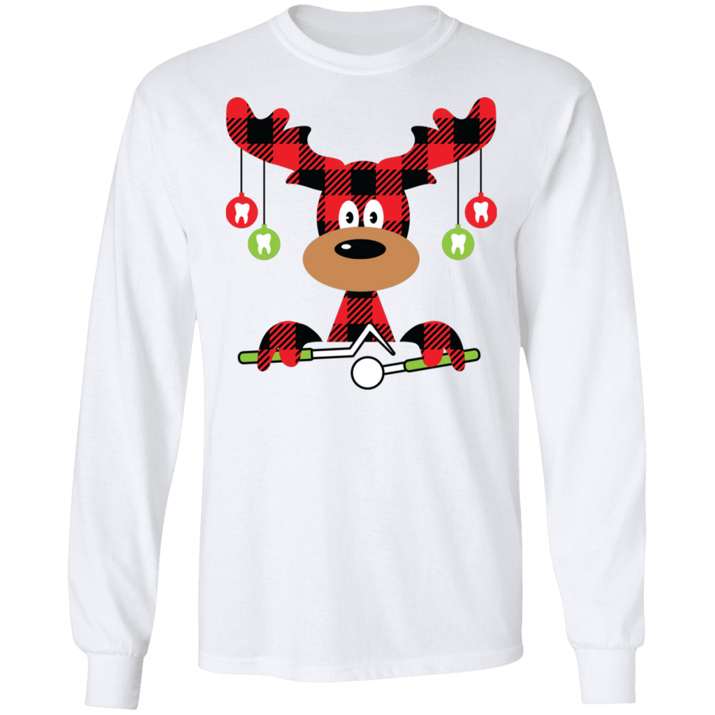 Dental Reindeer Christmas Long Sleeve Ultra Cotton T-Shirt
