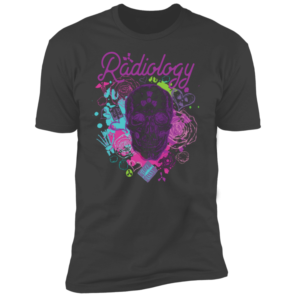 Radiology Color Swirls Skull Premium T-Shirt