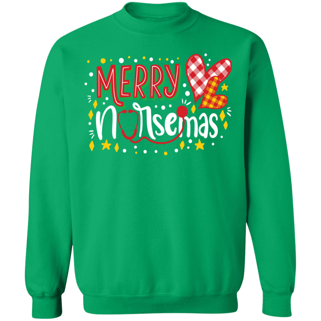 Merry Nursemas Ugly Christmas Crewneck Pullover Sweatshirt
