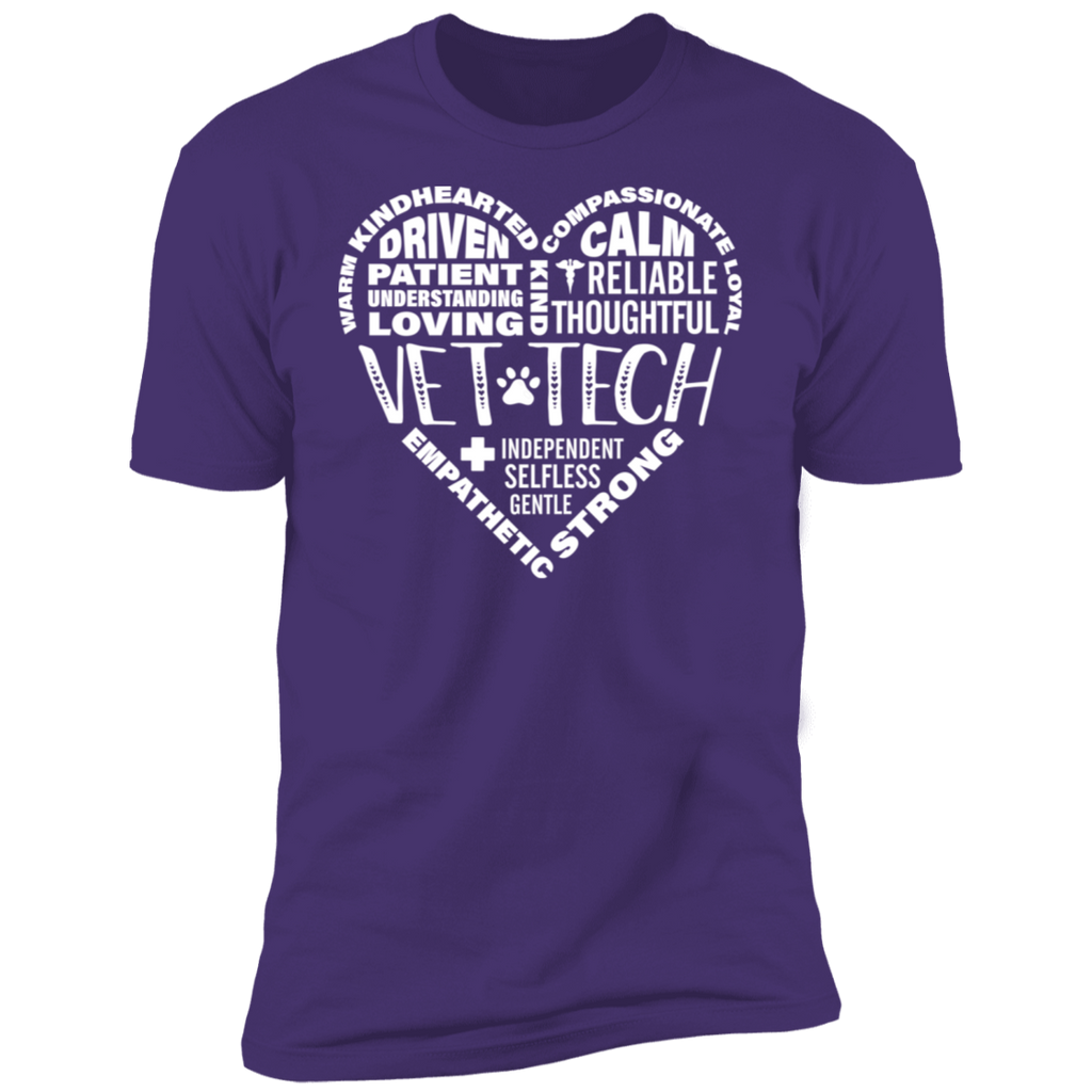 Vet Tech Words Heart Premium Short Sleeve T-Shirt