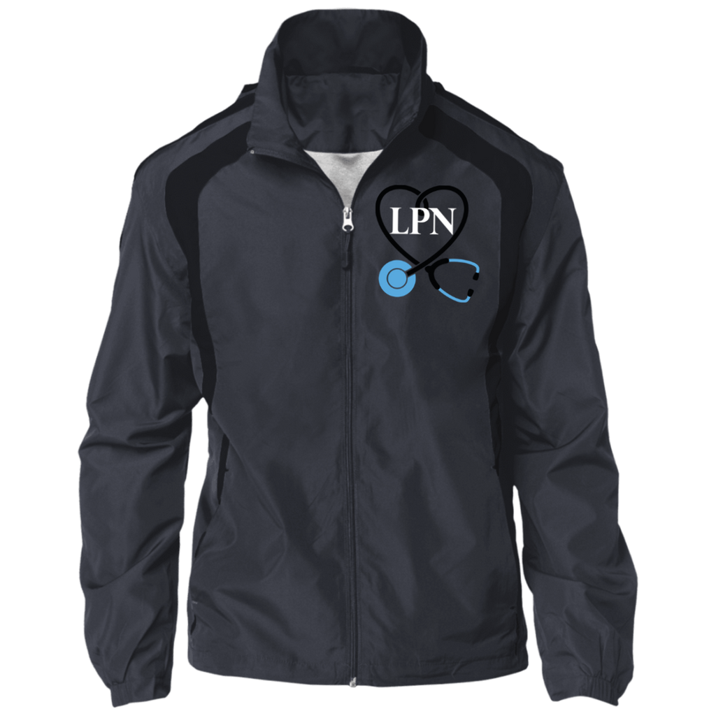 LPN Nurse Black Stethoscope Embroidered Jersey-Lined Jacket