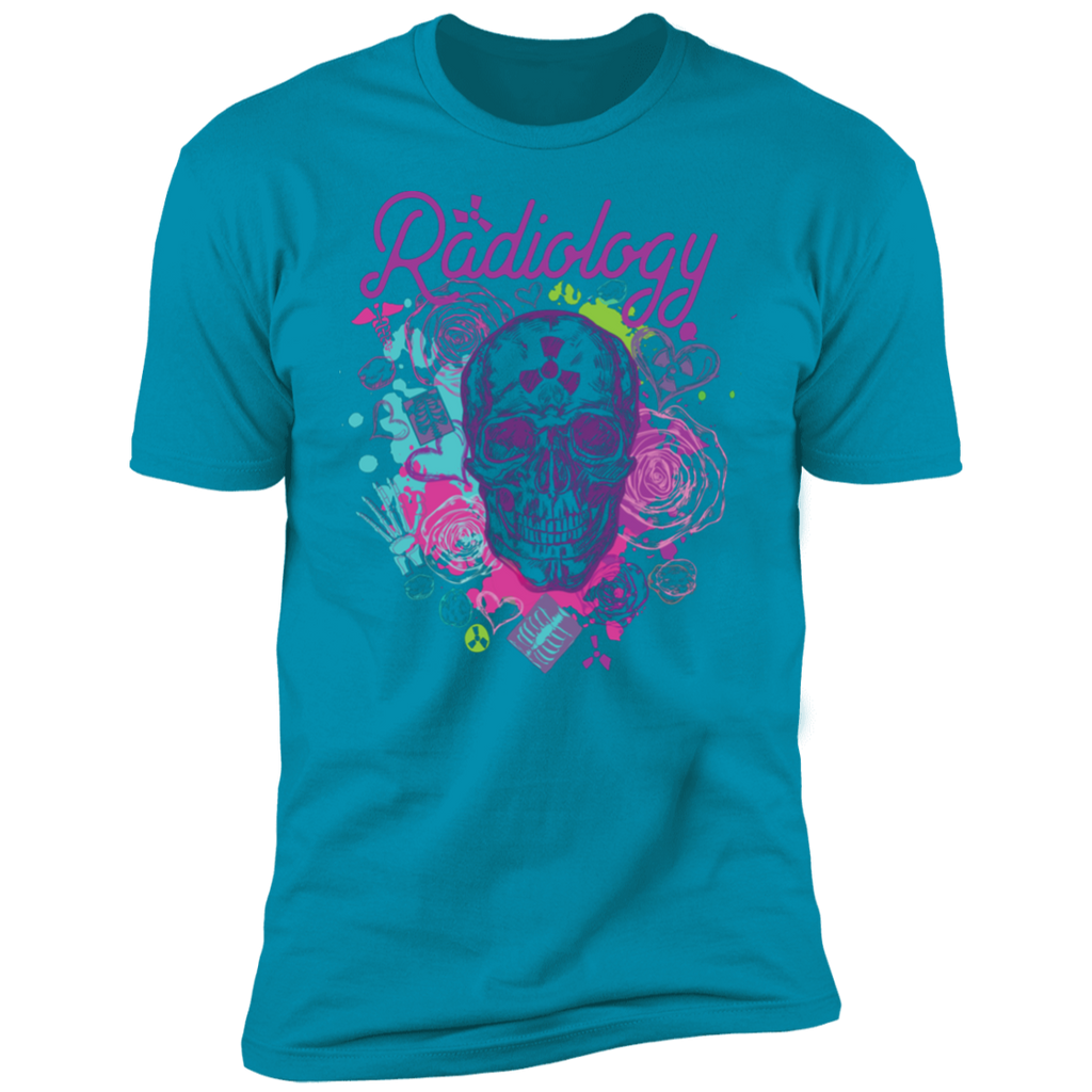 Radiology Color Swirls Skull Premium T-Shirt