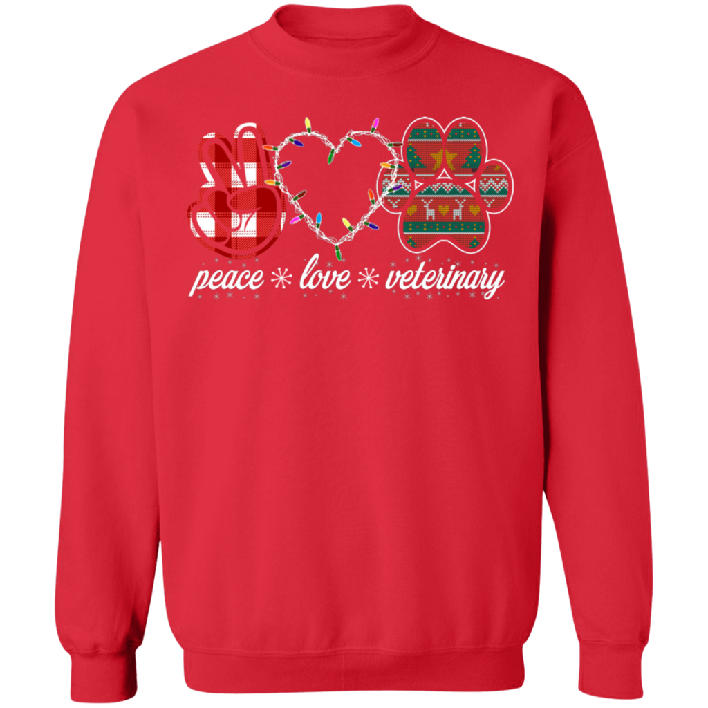 Peace Love Veterinary Ugly Unisex Adult Sweatshirt