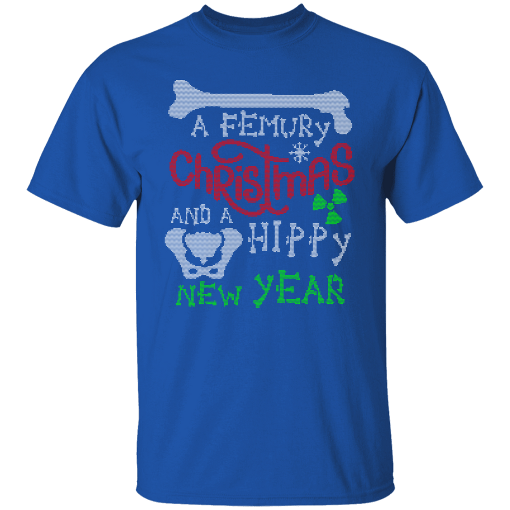 A Femury Christmas and a Hippy New Year Radiology T-Shirt
