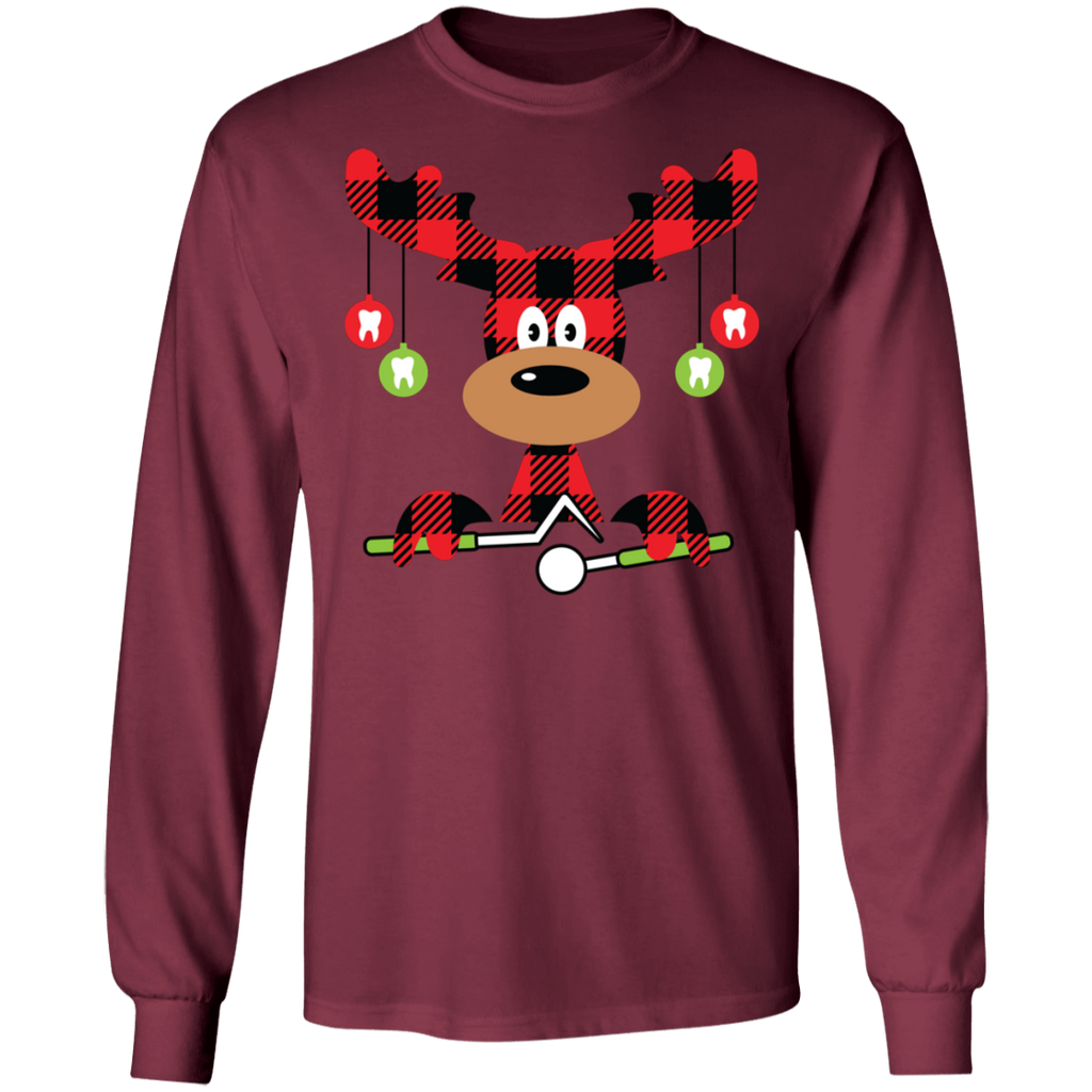Dental Reindeer Christmas Long Sleeve Ultra Cotton T-Shirt