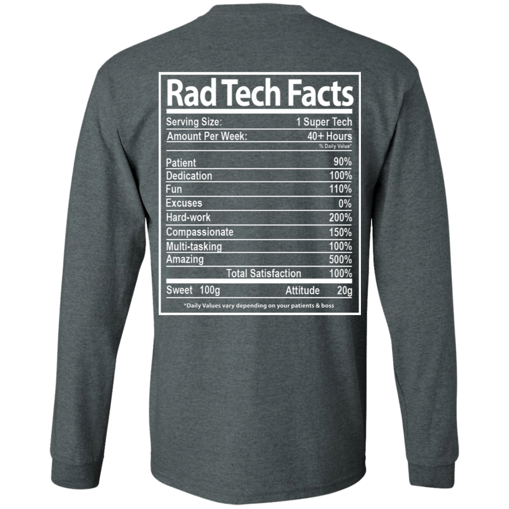 Rad Tech Facts Long Sleeve Ultra Cotton T-Shirt (Back Only)