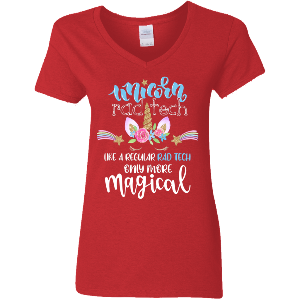 Unicorn Rad Tech Magical Ladies V-Neck T-Shirt