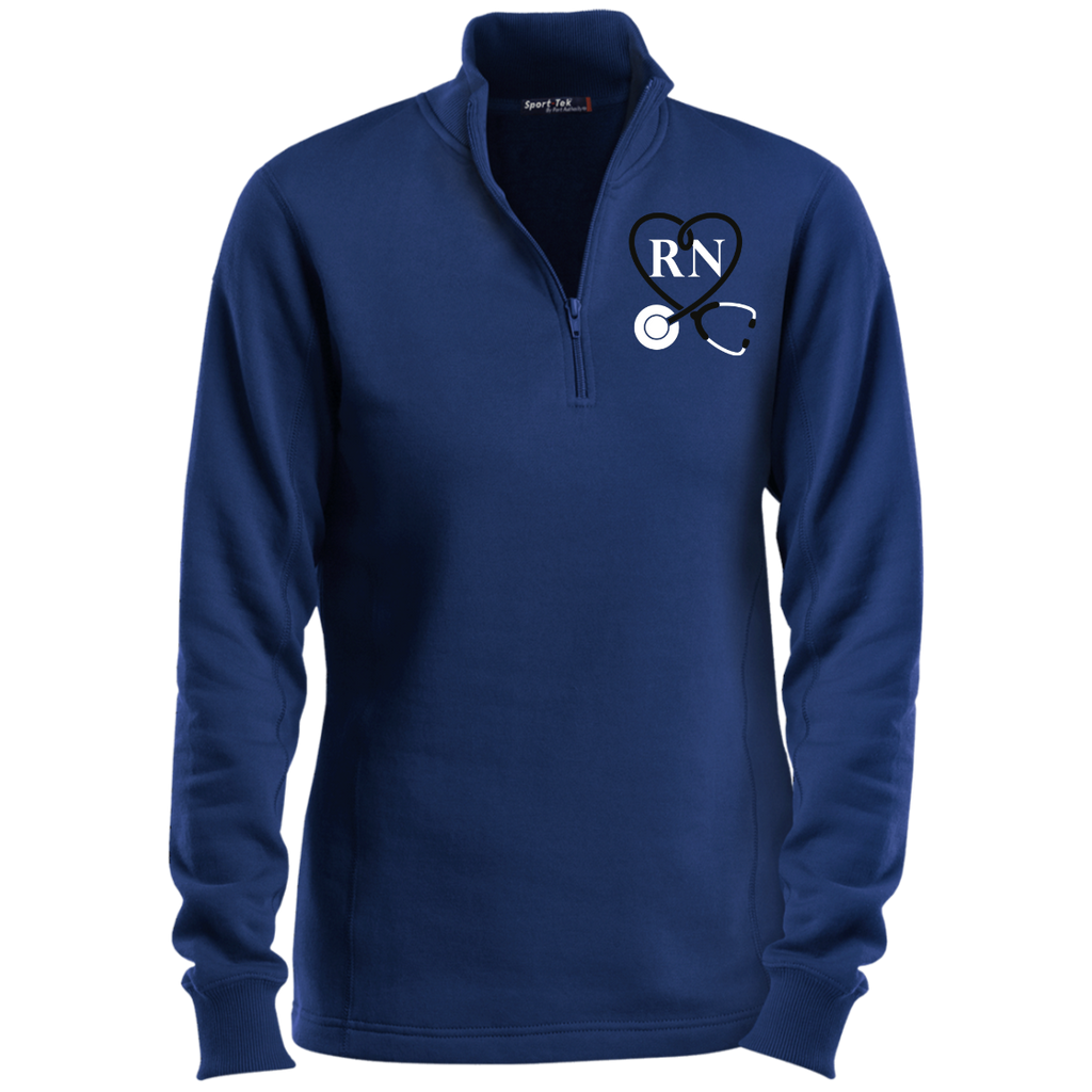 Registered Nurse RN Embroidered Ladies' 1/4 Zip Sweatshirt