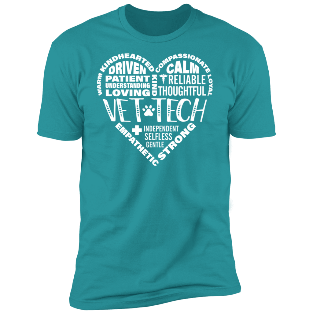 Vet Tech Words Heart Premium Short Sleeve T-Shirt