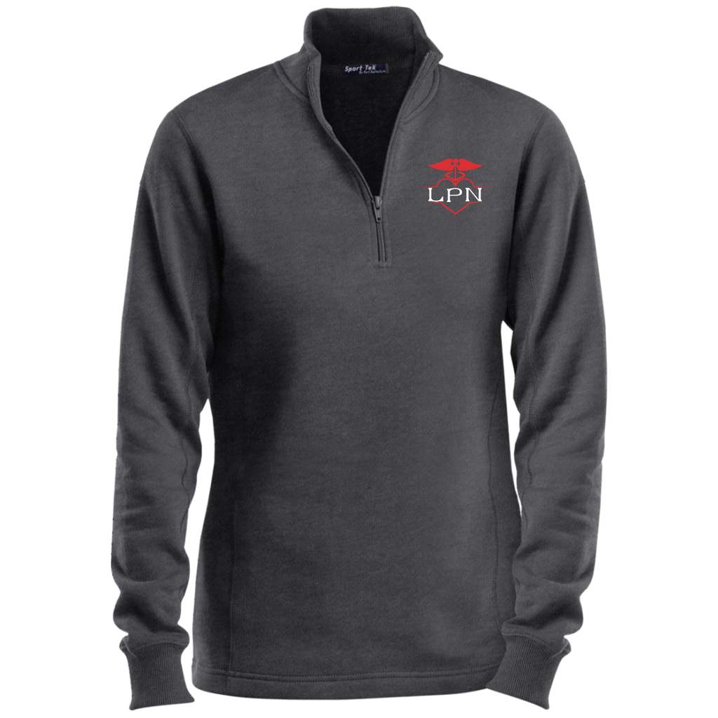 LPN Symbol Embroidered Ladies' 1/4 Zip Sweatshirt