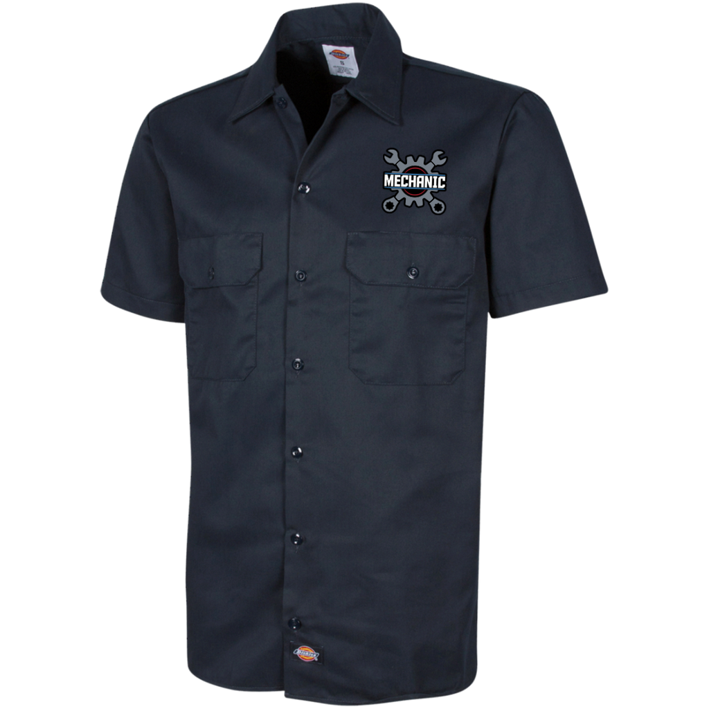 Mechanic Wrench Embroidered Men's Short Sleeve Work Shirt (Dickie's Brand)