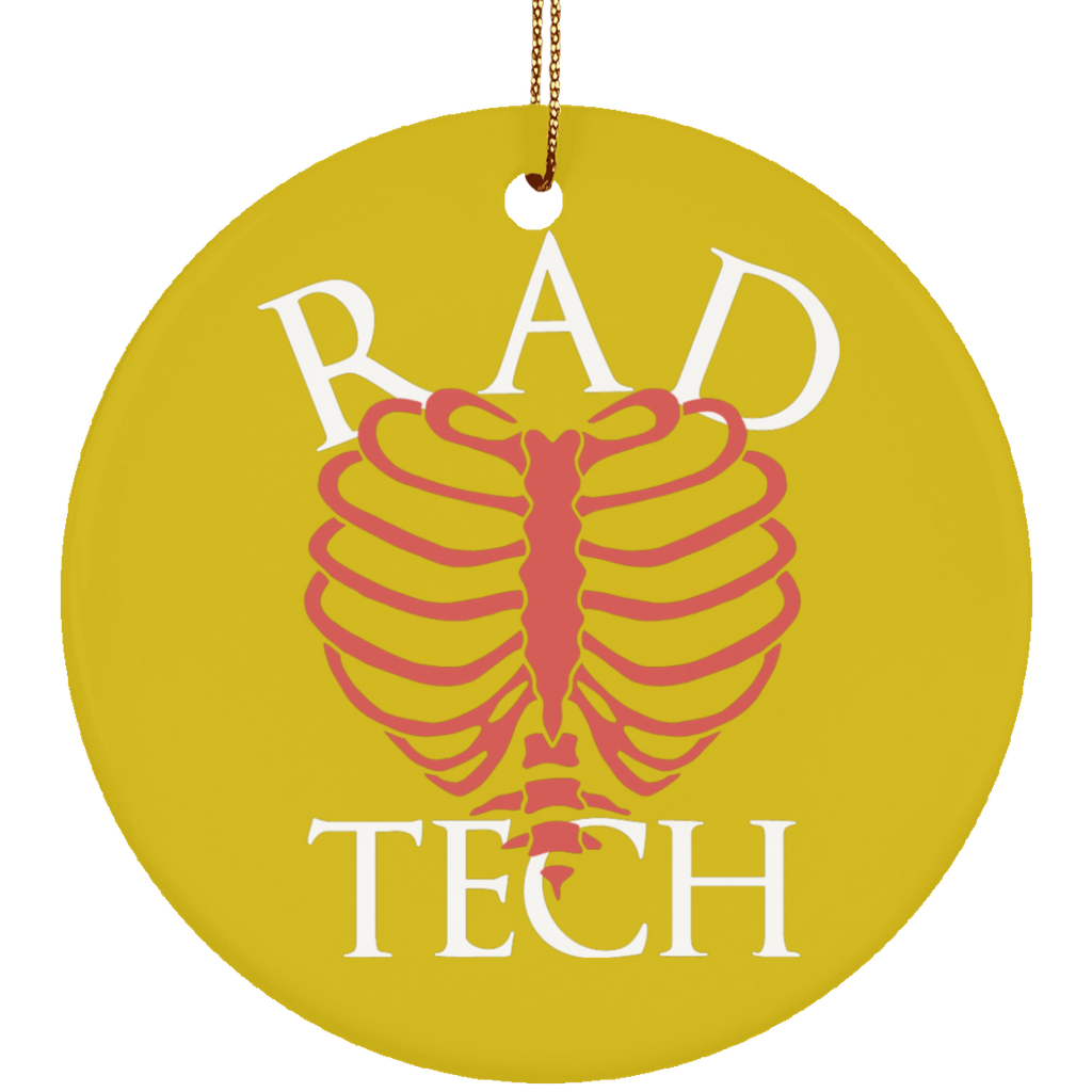 Rad Tech Rib Ceramic Circle Ornament