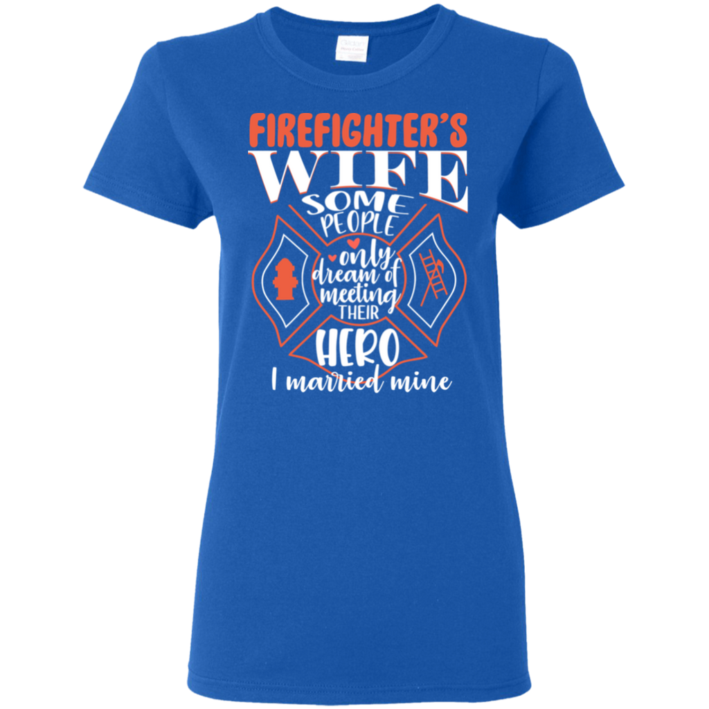 I Married My Hero Firefighter Ladies T-Shirt