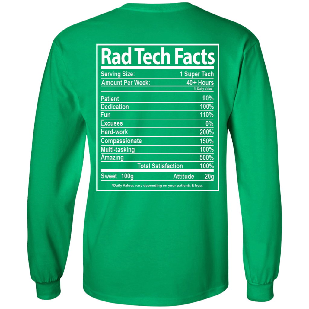 Rad Tech Facts Long Sleeve Ultra Cotton T-Shirt (Back Only)