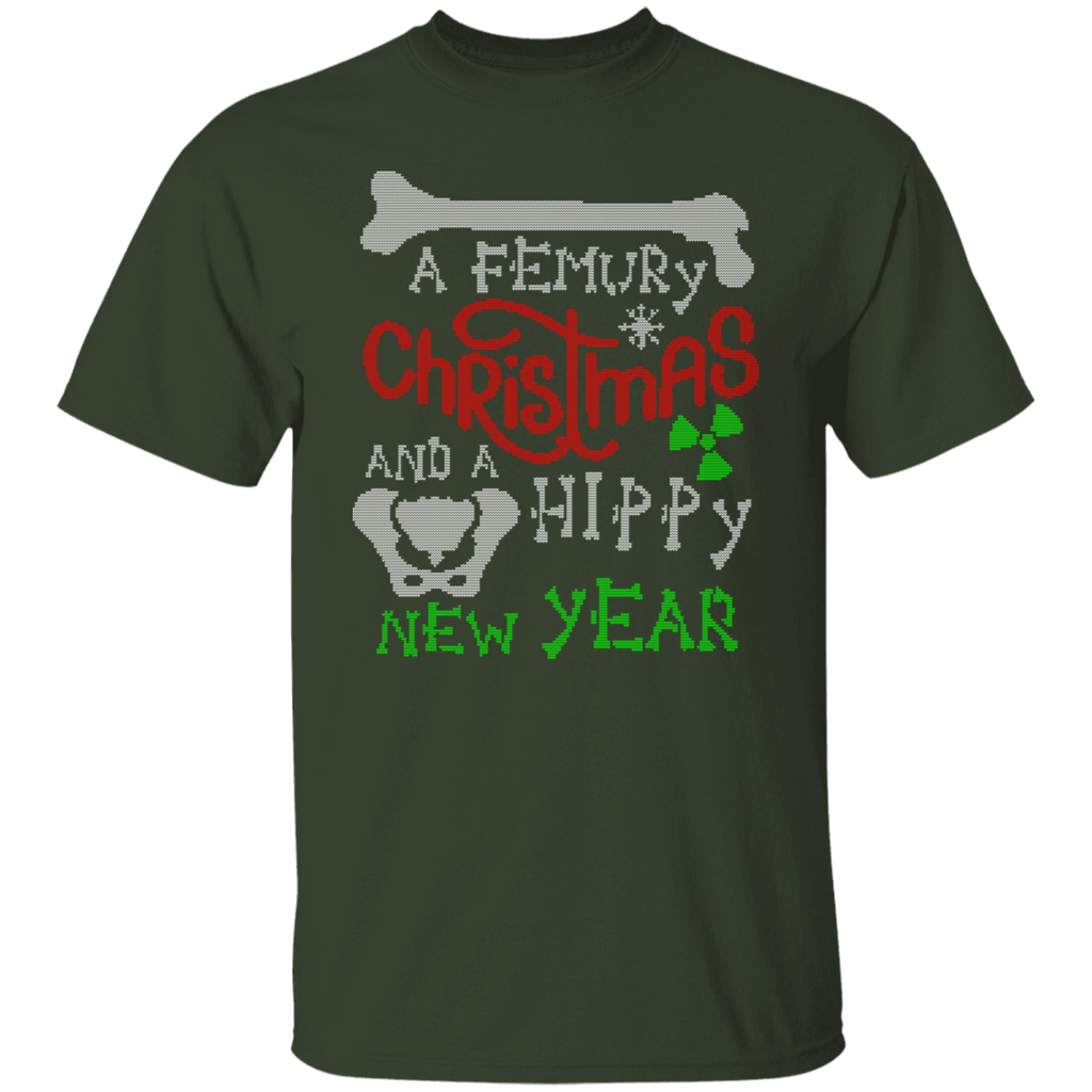 A Femury Christmas and a Hippy New Year Radiology T-Shirt