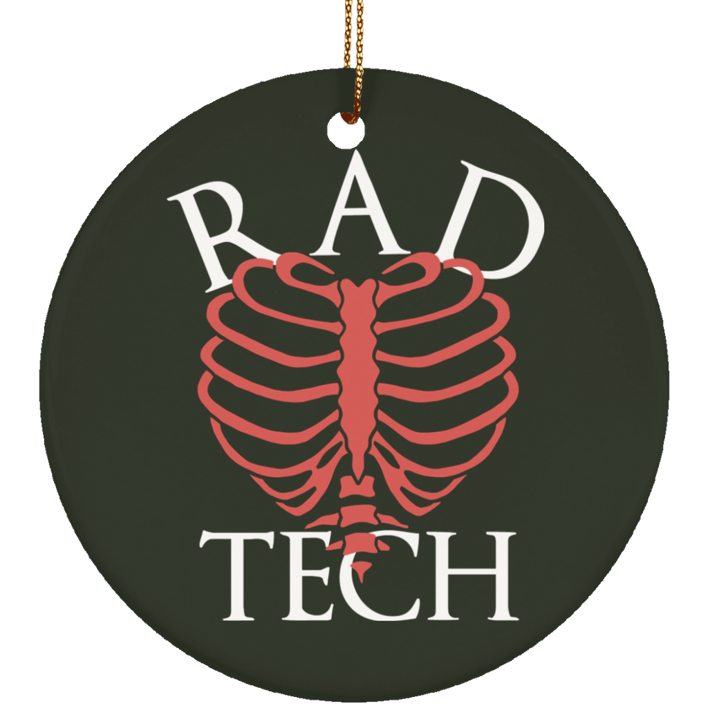 Rad Tech Rib Ceramic Circle Ornament