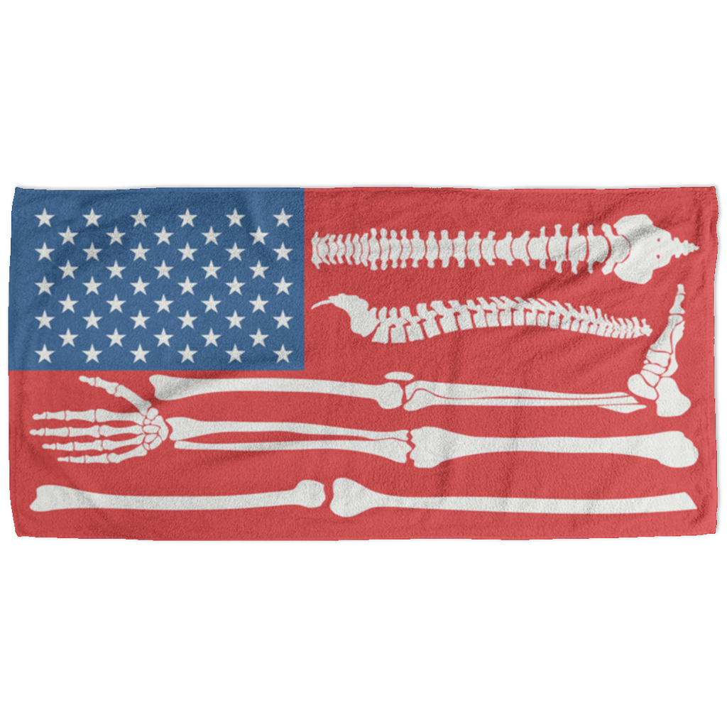 Skeleton American Flag Beach Towel