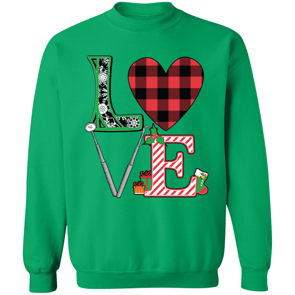LOVE Dental Ugly Christmas Crewneck Pullover Sweatshirt