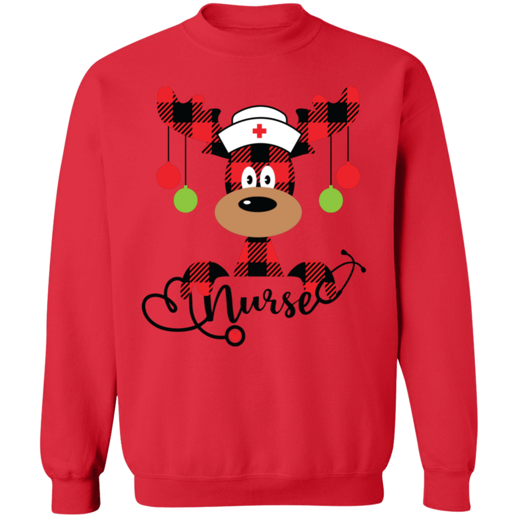 Nurse Reindeer Christmas Crewneck Pullover Sweatshirt
