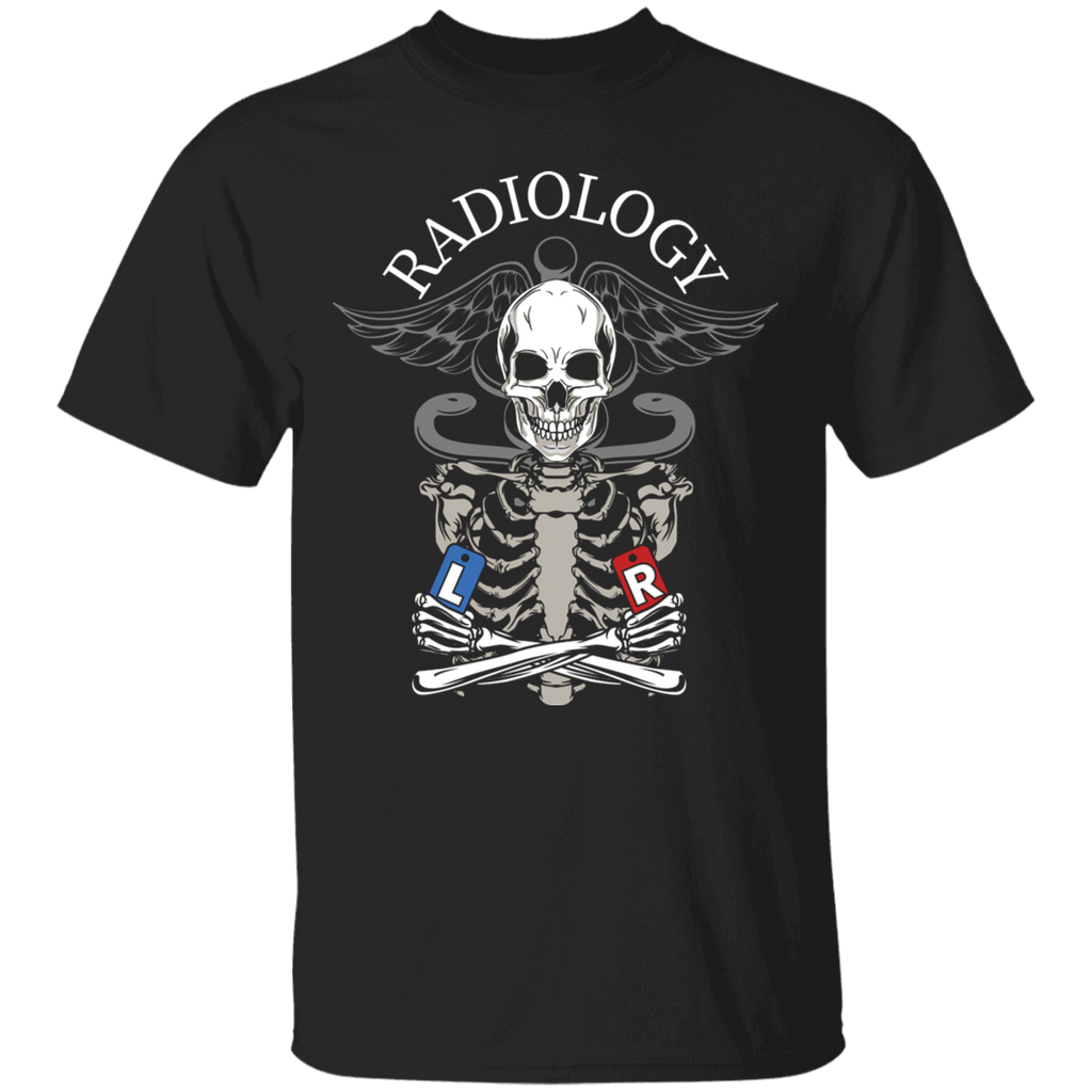 Radiology Crossed Arm Skeleton with Markers T-Shirt (FRONT ONLY)
