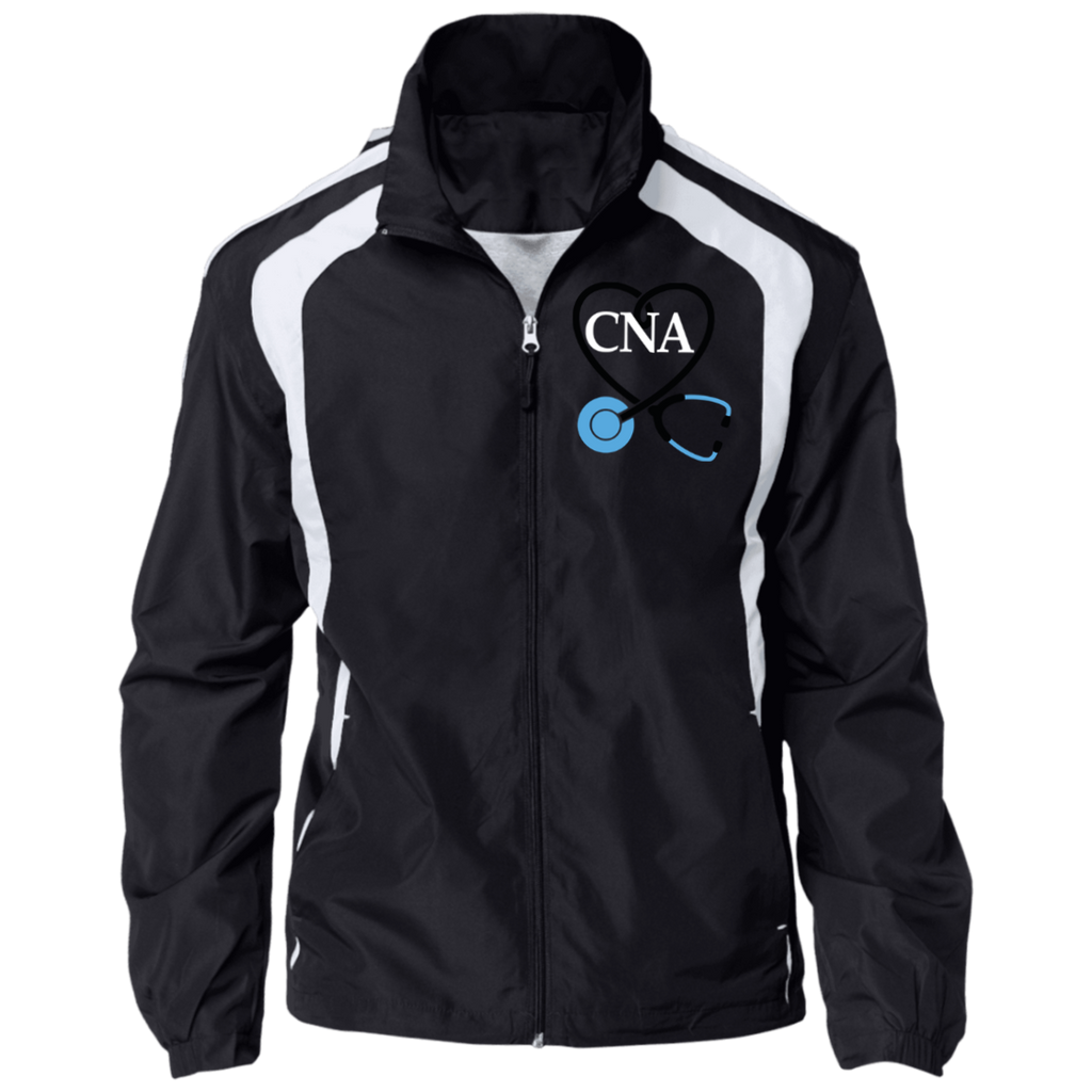 CNA Nurse Black Stethoscope Embroidered Jersey-Lined Jacket