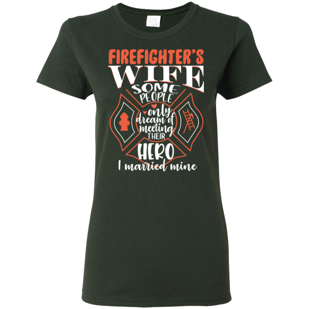 I Married My Hero Firefighter Ladies T-Shirt