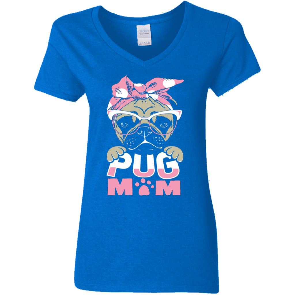 Pug Mom V-Neck T-Shirt