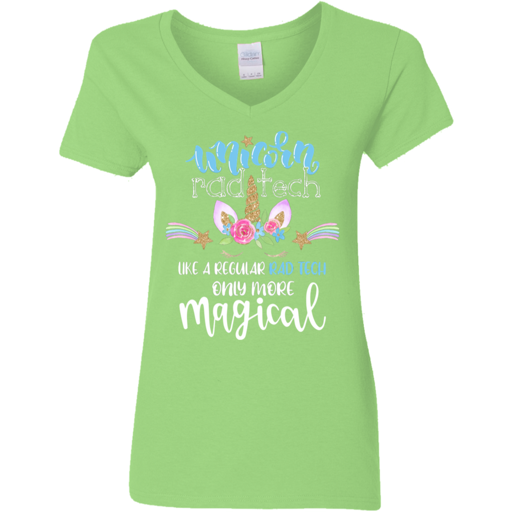 Unicorn Rad Tech Magical Ladies V-Neck T-Shirt
