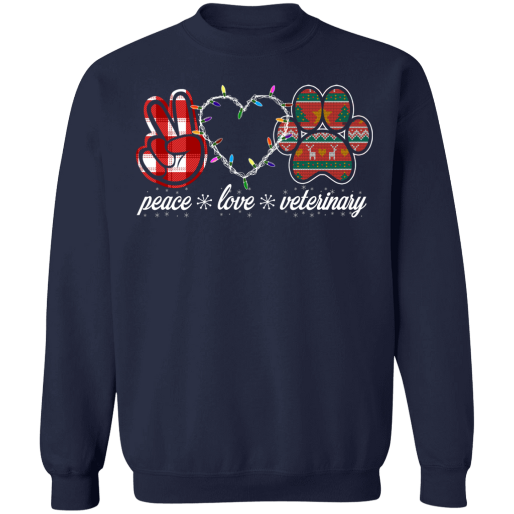 Peace Love Veterinary Ugly Unisex Adult Sweatshirt