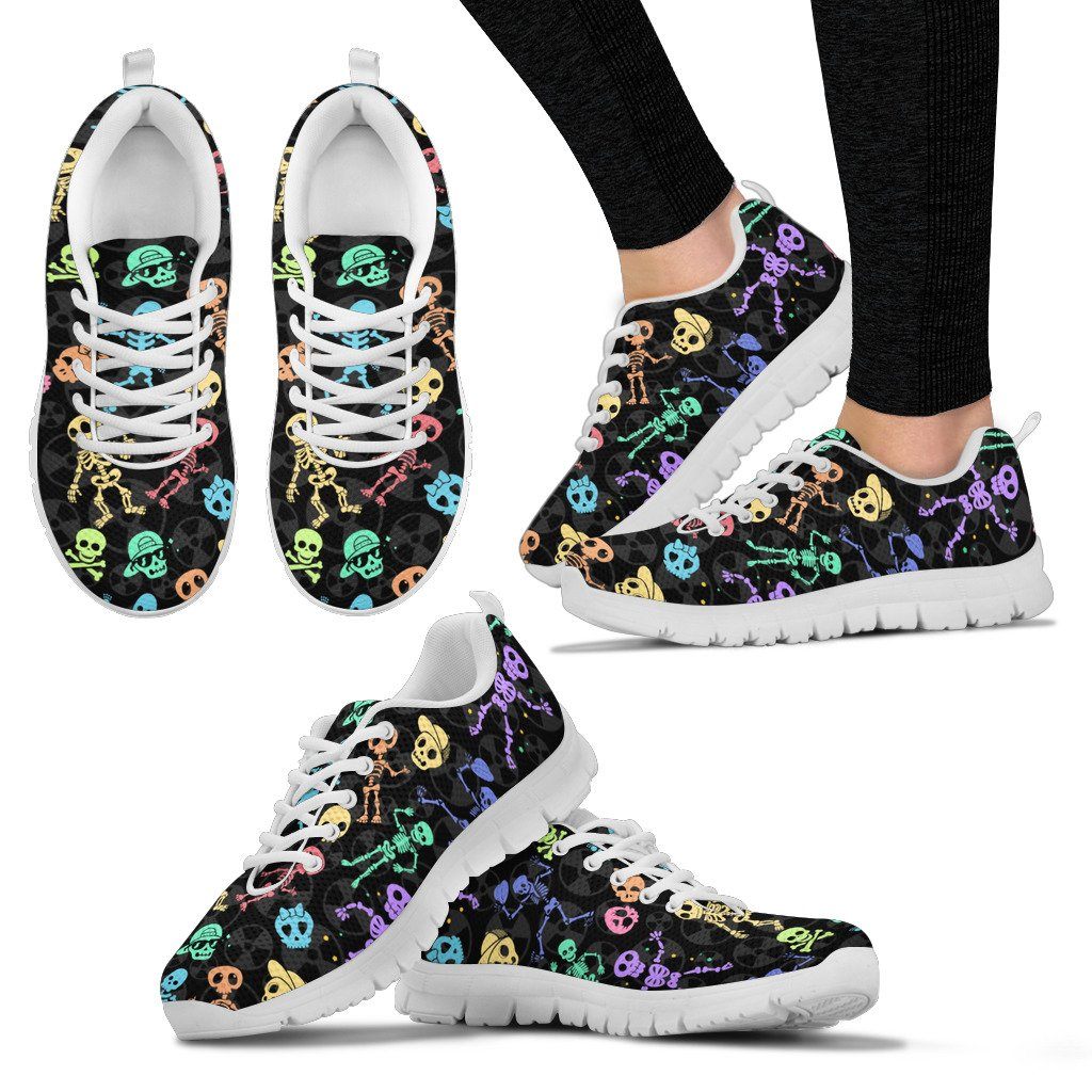 Colorful Rad Skulls Sneakers - Women's Size