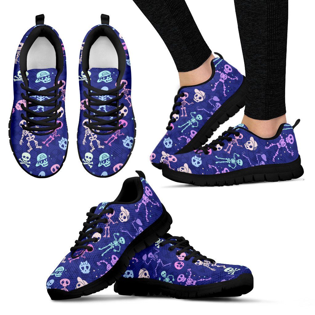 Colorful Rad Skulls Sneakers - Women's Size
