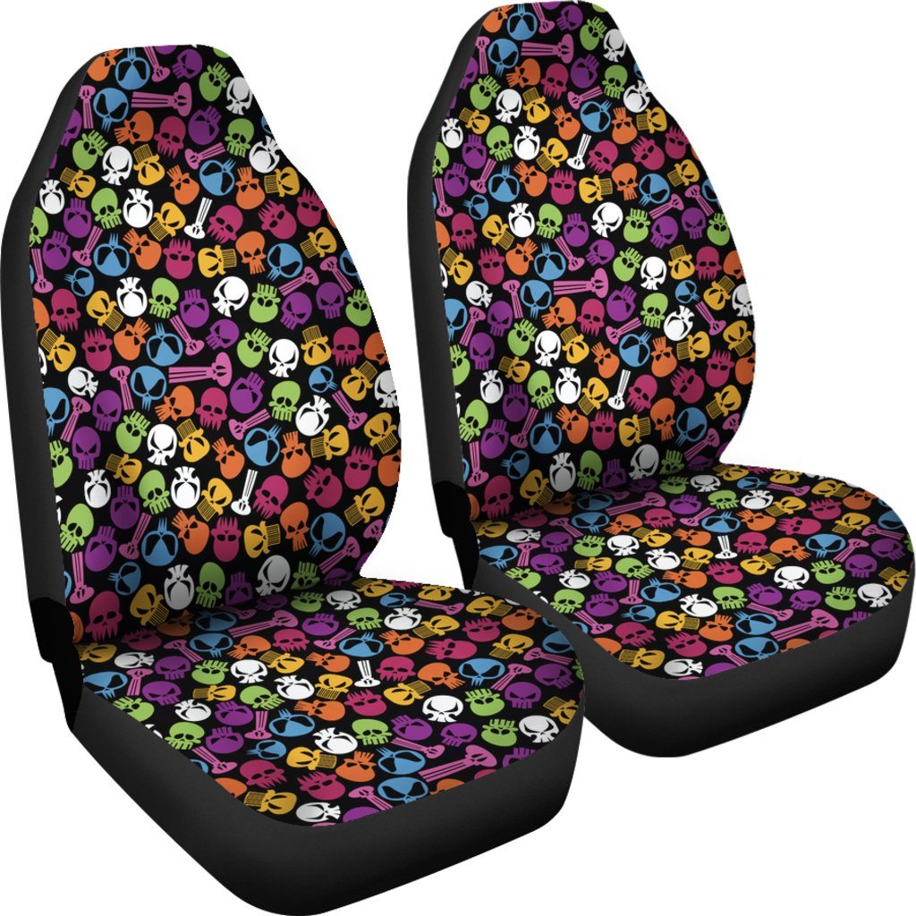 Colorful Tiny Skulls Car Seat Covers Set