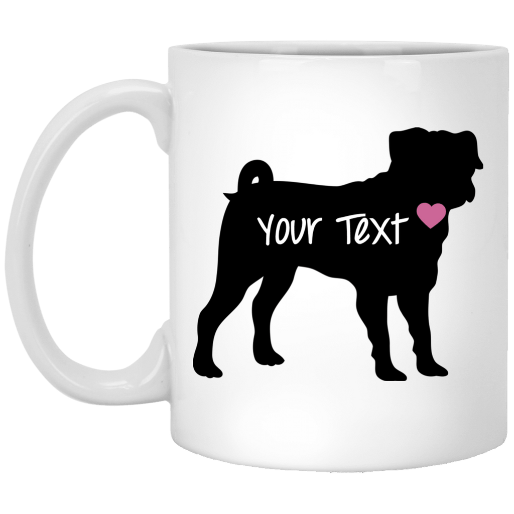Drinkware - Personalized Black Pug Mug 11oz