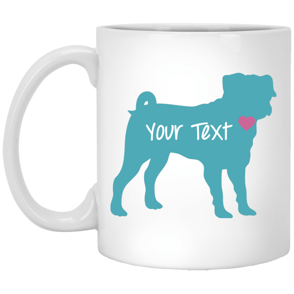 Drinkware - Personalized Blue Pug Mug 11oz