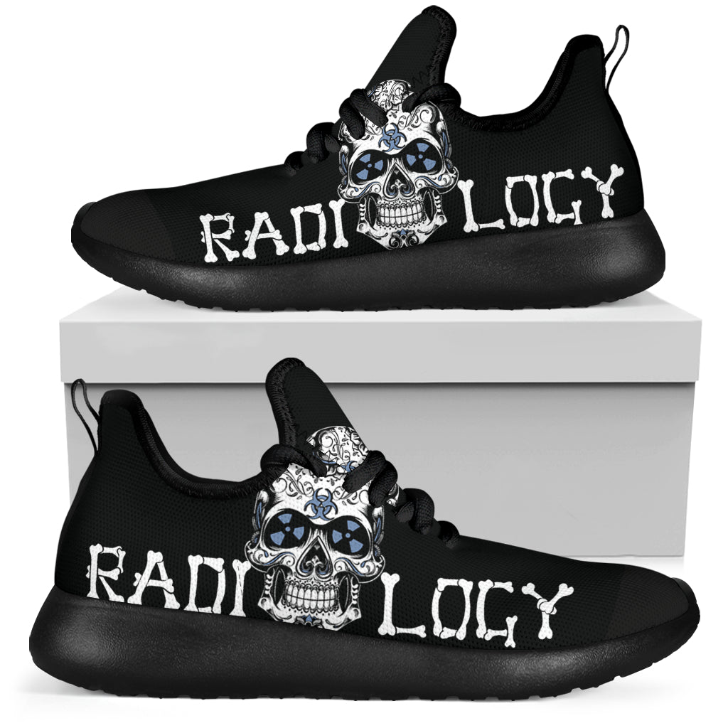 Radiology Blue Skull Mesh Knit Sneakers